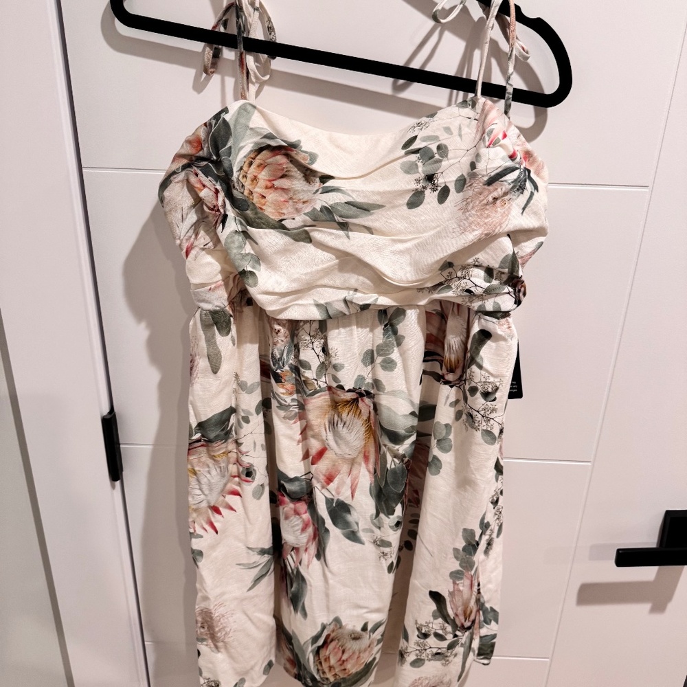 Express Floral Ruched Babydoll Dress